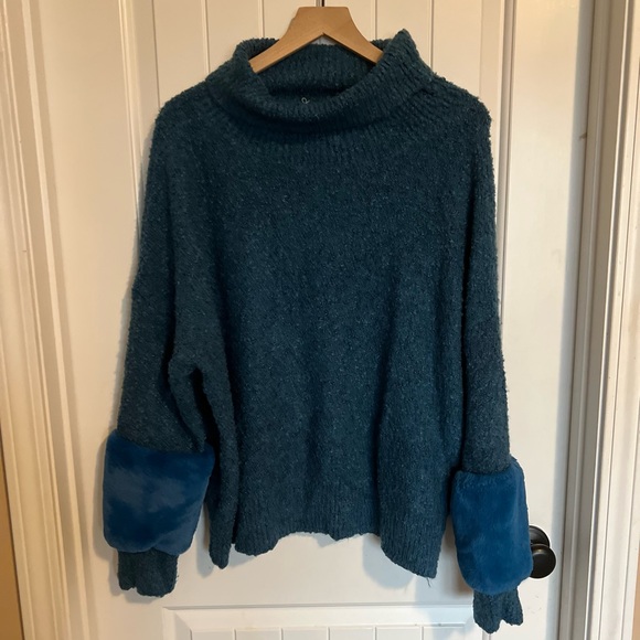 Umgee Sweaters - Umgee peacock blue turtleneck pullover sweater XL